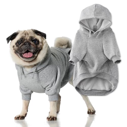 Pet Passion Rocky II - Der extra bequeme Hoodie aus Bio-Baumwolle und recyceltem Polyester für kleine, mittelgroße und große Hunde, Grau meliert, Größe XS von pet passion