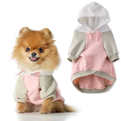 Pet Passion Rocky II – Der extra bequeme Kapuzenpullover aus Bio-Baumwolle und recyceltem Polyester, Hundepullover für kleine, mittelgroße und große Hunde, rosa Farbblock, Größe XL von pet passion