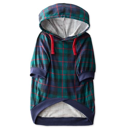 Pet Passion Rocky aus 100% Bio-Baumwolle, bequemer Hunde-Kapuzenpullover für kleine, mittelgroße und große Hunde, schwarzes Karomuster, Größe XXS Pet Passion Rocky aus 100% Bio-Baumwolle, bequemer Hunde-Kapuzenpullover für kleine, mittelgroße und große Hunde, schwarzes Karomuster, Größe XXS von pet passion