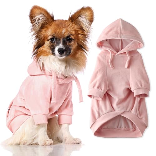 Pet Passion Velours-Hundemantel mit Kapuze für kleine, mittelgroße und große Hunde, Rosa, Größe XXL Pet Passion Velours-Hundemantel mit Kapuze für kleine, mittelgroße und große Hunde, Rosa, Größe XXL von pet passion