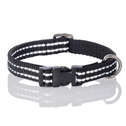 Pet Passion Verstellbares, reflektierendes Hundehalsband für kleine, mittelgroße und große Hunde, Schwarz, Größe XXL Pet Passion Verstellbares, reflektierendes Hundehalsband für kleine, mittelgroße und große Hunde, Schwarz, Größe XXL von pet passion