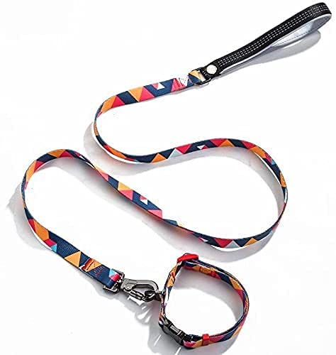 Hundehalsband und Leine, geometrisches Muster, Geschenkbox, Größe M, 1,5 m Hundehalsband und Leine, geometrisches Muster, Geschenkbox, Größe M, 1,5 m von pet wiz