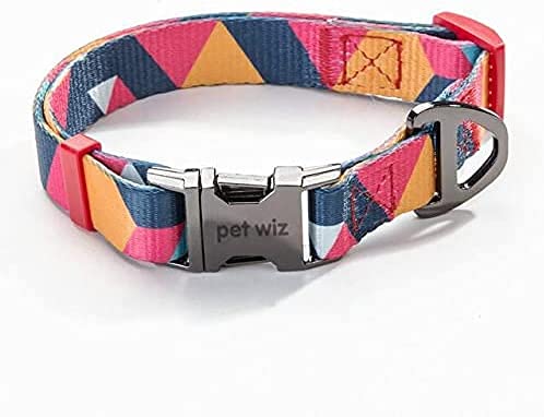 Hundehalsband und Leine mit geometrischem Muster, Geschenkbox, Größe M, nur Halsband von pet wiz