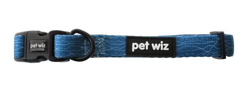 Verstellbares Hundehalsband mit Neopren-Polsterung, mit strapazierfähigem D-Ring, in bezaubernden Designs (Pfotenwellen, Größe XL) von pet wiz