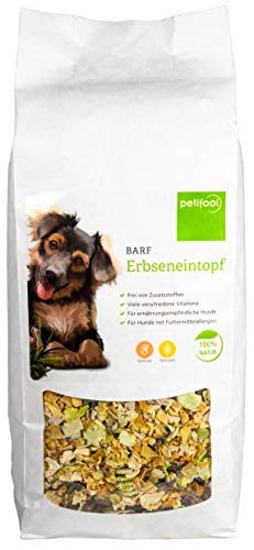 petifool Barf Erbseneintopf für Hunde 1kg - Gemüseflocken als Barf Ergänzungsfutter - Naturprodukt ohne künstliche Zusätze - glutenfreies & getreidefreies Hundefutter - Barf Zuatz - Barfen für Hunde von petifool