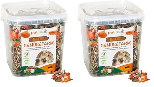 petifool Gemüsefarm 500g - Ergänzungsfutter für Nager - natürliches Nagerfutter für Kaninchen, Meerschweinchen, Hamster, Chinchilla & mehr - ohne künstliche Zusätze - 100% Natur - artgerechtes Futter von petifool
