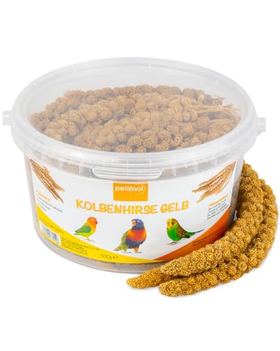 petifool Kolbenhirse gelb 500g - Einzelfuttermittel für alle Ziervögel - Vogelfutter - 100% Natur von petifool