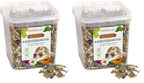 petifool Kräutergarten 400g - Ergänzungsfutter für Nager - natürliches Nagerfutter für Kaninchen, Meerschweinchen, Hamster, Chinchilla & mehr - ohne künstliche Zusätze - 100% Natur-artgerechtes Futter von petifool