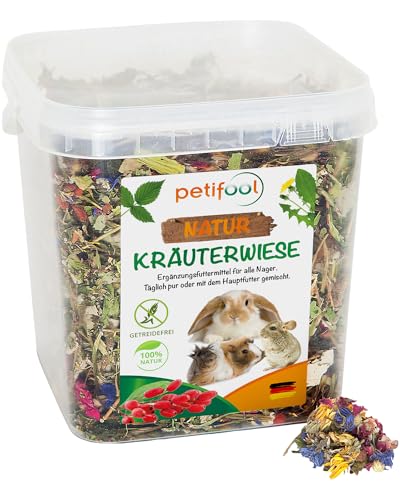 petifool Nager-Ergänzungsfutter Kräuterwiese, natürliches und gesundes Kaninchenfutter, 1er Pack (1 x 380 g) von petifool