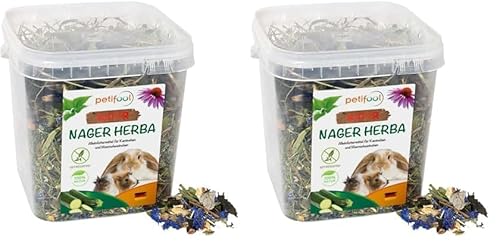 petifool Nager Herba 430g - Alleinfutter für Nager - Nagerfutter für Kaninchen und Meerschweinchen - ohne künstliche Zusätze - 100% Natur - artgerechtes Futter (Packung mit 2) von petifool