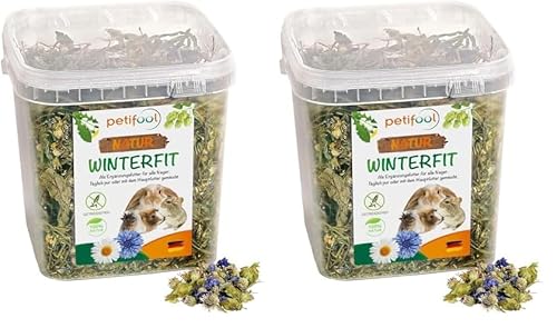 petifool Winterfit 430g - Ergänzungsfutter für Nager - natürliches Nagerfutter für Kaninchen, Meerschweinchen, Hamster, Chinchilla & mehr - ohne künstliche Zusätze - 100% Natur - artgerechtes Futter von petifool