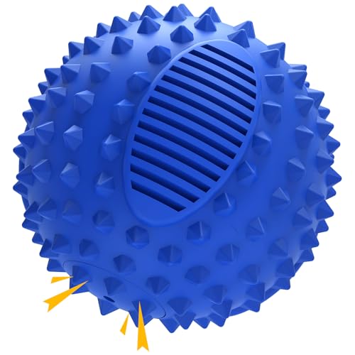 petizer Quietschender Hundeball für aggressive Kauer, 10 cm, unzerstörbar, langlebig, Kauball für große Hunde, schwimmfähiges Gummi-Haustierspielzeug für mittelgroße und große Rassen (Blau, 7 cm) petizer Quietschender Hundeball für aggressive Kauer, 10 cm, unzerstörbar, langlebig, Kauball für große Hunde, schwimmfähiges Gummi-Haustierspielzeug für mittelgroße und große Rassen (Blau, 7 cm) von petizer