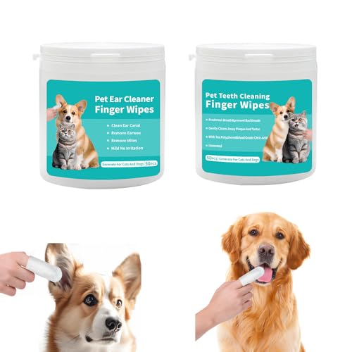 petjanicahome Zahnpflege Finger Pads für Hunde 50 Stück und Ear Care Ohrenpflege Fingerpads 50 Stück - Zahnpflege Hund, Fingerlinge Hunde Zahnpflege Zahnsteinentferner Hund Hundezahnbürst petjanicahome Zahnpflege Finger Pads für Hunde 50 Stück und Ear Care Ohrenpflege Fingerpads 50 Stück - Zahnpflege Hund, Fingerlinge Hunde Zahnpflege Zahnsteinentferner Hund Hundezahnbürst von petjanicahome