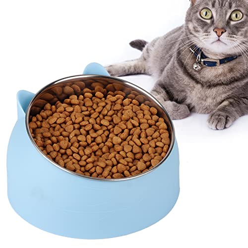 15 Grad Haustier Gekippte Futter Futter Fütterung Schüssel Hals Schutz für Katze Kleine Hund (Nordisch blau) von petjoyful