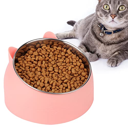 15 Grad Haustier Gekippte Futter Futter Fütterung Schüssel Hals Schutz für Katze Kleine Hund (Rosa) von petjoyful