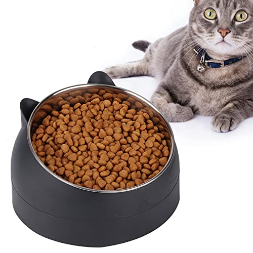 15 Grad Haustier Gekippte Futter Futter Fütterung Schüssel Hals Schutz für Katze Kleine Hund (Schwarz) von petjoyful