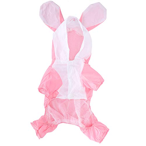 Hund süßer Regenmantel mit Kapuze mit Kapuze wasserdichtes Haustierkleidung reflektierender Außenpolyester im Freien (Rosa) von petjoyful