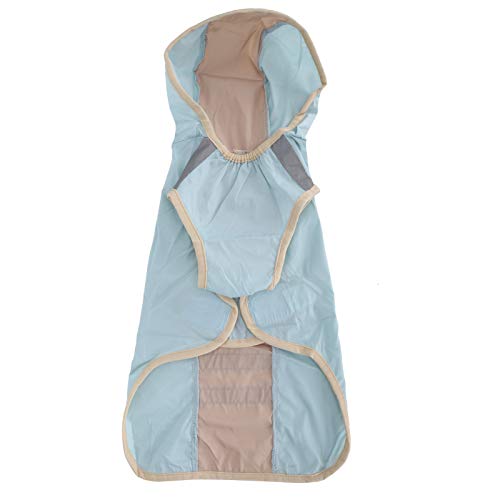 Hunde Regenmantel wasserdicht verstellbare leichte Haustier Regenmantel mit Sicherheitsreflektierstreifen (Hellblau) von petjoyful
