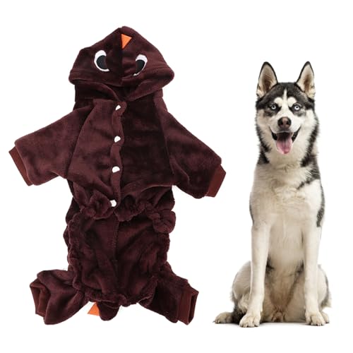 Winter Fleece Kaffee Haustier Dinosaurier Kostüm warme Kleidung Hunde Katzen XS- XL Größe (M) von petjoyful