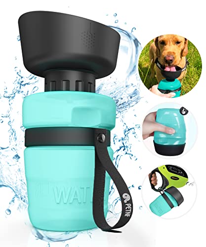 Hunde Wasserflasche,520ml Tragbare Hund Trinkflasche, Leckdichte Outdoor Trinkflasche,Katzen Hunde Wasserflasche für Unterwegs, Wandern, Draussen, BPA Frei von petnf