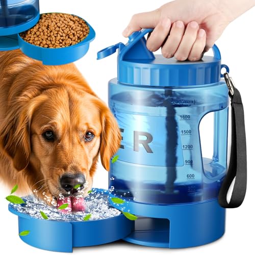 Tragbare Wasserflasche für Hunde – Reise-Wassernapf, Spender für Hunde, auslaufsicher, geeignet für große Haustiere, ein Muss für Outdoor, Camping, Spazierengehen, Strand, Jagd und andere Szenen (blau von petnf