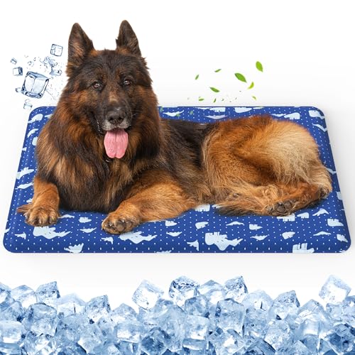 petnf Kühlmatte für Hunde & Katzen – Selbstkühlende Gel-Matte mit Kratzfester Oberfläche, Wasserdicht – Ideal für Zuhause, Auto, Garten – 70x120cm von petnf