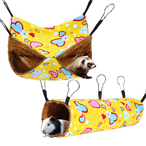 petonfun Frettchen-Ratten-Hängematte, Meerschweinchen, Versteckspielzeug, groß, weich, für Kleintiere, Zucker, Chinchilla, Eichhörnchen, Hängematten-Set für Käfig, Zubehör, Haustierhaus, Hamster, Aufhängetunnel und Röhre, 2 Stück, Gelb petonfun Frettchen-Ratten-Hängematte, Meerschweinchen, Versteckspielzeug, groß, weich, für Kleintiere, Zucker, Chinchilla, Eichhörnchen, Hängematten-Set für Käfig, Zubehör, Haustierhaus, Hamster, Aufhängetunnel und Röhre, 2 Stück, Gelb von petonfun