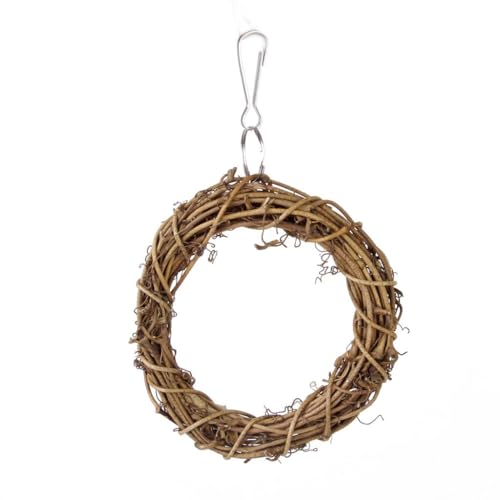 PETSOLA 10cm Vogel Spielzeug Rattan Schaukel Hängen Ring für Nymphensittiche Wellensittiche Papageien von petsola