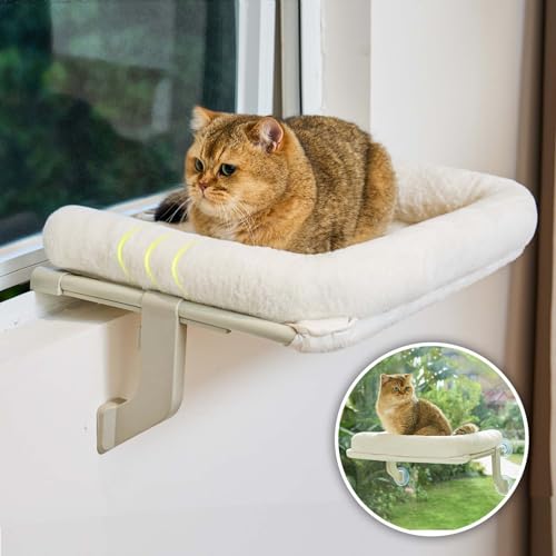 petsome Vielseitige Katzen-Fensterstange, verstellbare Katzenhängematte für große Katzen, Befestigung auf Fensterbänken, Nachttisch oder Glas, einfache Installation und Entfernung, waschbarer petsome Vielseitige Katzen-Fensterstange, verstellbare Katzenhängematte für große Katzen, Befestigung auf Fensterbänken, Nachttisch oder Glas, einfache Installation und Entfernung, waschbarer von petsome