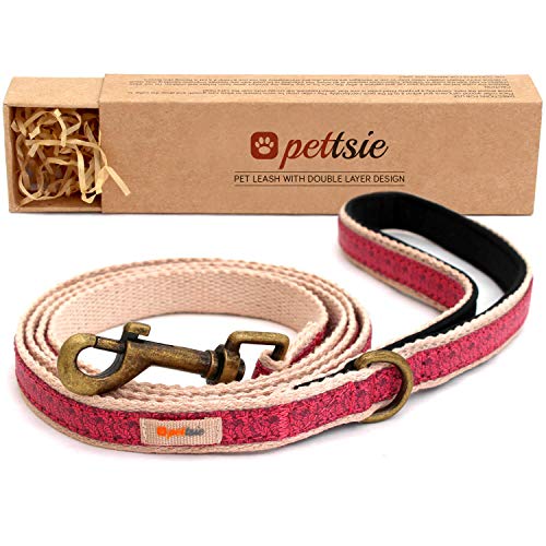 Pettsie Hundeleine aus stabilem, langlebigem Hanf, 152 cm lang, doppelschichtig, gepolsterter Griff für Sicherheit und zusätzlichen Komfort und Kontrolle, mit Geschenkbox, S, Pink Pettsie Hundeleine aus stabilem, langlebigem Hanf, 152 cm lang, doppelschichtig, gepolsterter Griff für Sicherheit und zusätzlichen Komfort und Kontrolle, mit Geschenkbox, S, Pink von pettsie