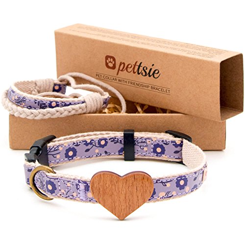 Pettsie Hundehalsband mit Herz und Freundschaftsarmband, einstellbare Größen S und M, Komfortables Designer Hanf, stark und langlebig, tolles Geschenk für Hundeliebhaber, Lila Pettsie Hundehalsband mit Herz und Freundschaftsarmband, einstellbare Größen S und M, Komfortables Designer Hanf, stark und langlebig, tolles Geschenk für Hundeliebhaber, Lila von pettsie