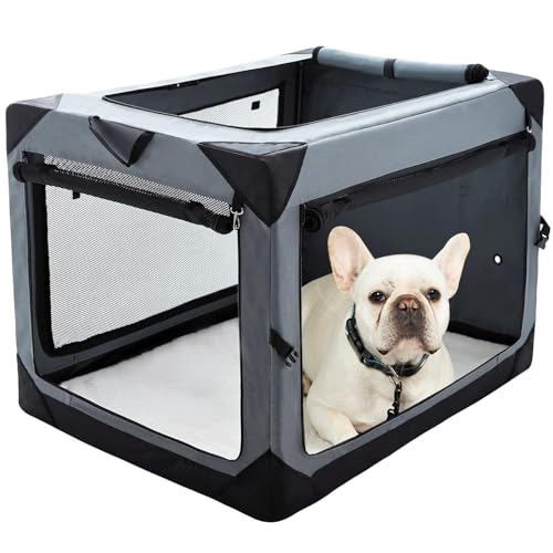 Pettycare 66 cm große, faltbare Hundehütte mit kaufesten Netzfenstern, für drinnen und draußen von pettycare