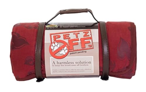 PetzOff PO-Cranberry RASCHELDECKE - hält Ihren Hund/Ihre Katze vom Sofa fern, Größe Circa 142 x 182 cm, Cranberry Einzel von PetzOff