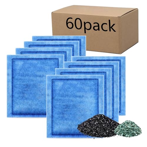Aquarium 60 Stück Rite-Size C Filterkartuschen mit Zeolith, kompatibel mit Penguin PRO Power Filters 275/375, Power Filters 200/350​ von pewyoke