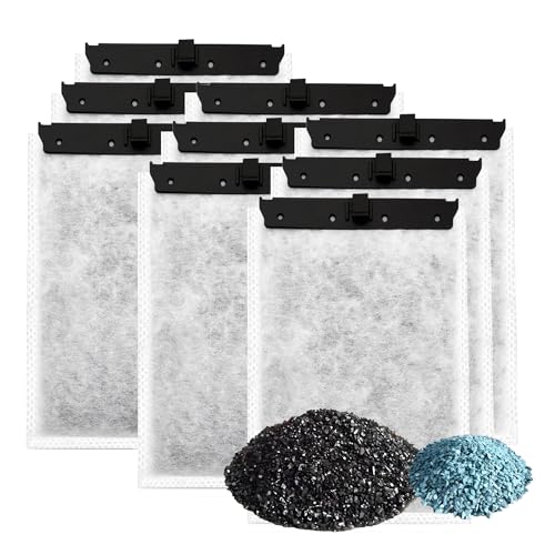 Aquarium 9 Pack Medium Filterkartuschen mit Zeolith Kompatibel mit Whisper Filters 10i, IQ10, PF10 Power Filters von pewyoke