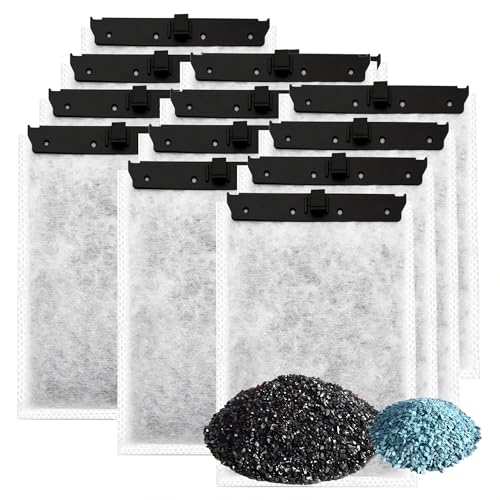 Aquarium-Filterkartuschen mit Zeolith, 12 Stück, kompatibel mit Whisper Filters 10i, IQ10, PF10 Power Filters von pewyoke