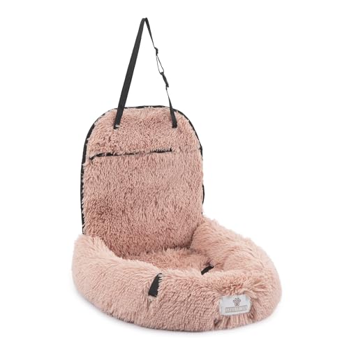 Pfoten&Nasen® 2 In 1 Orthopädisches Hunde Autositz [Rosa, 41X50X33cm] Für Große, Mittelgroße und Kleine Hunde, Hundebett, Hundesitz Rückbank, Dog Car Seat, Hundekorb von pfoten&nasen