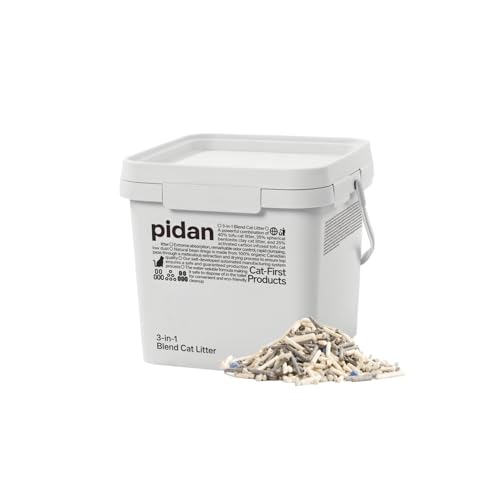 pidan 3-in-1 Katzenstreu (5,2 kg) ohne Duft, 100% natürlicher, biologisch abbaubarer Tofu + schnell klumpender Bentonit + Aktivkohle-Tofu für zusätzliche Geruchskontrolle, spülbar, staubfrei und von pidan