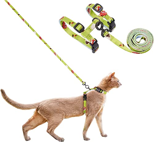 pidan Katzengeschirr und Leine im Set, ausbruchsicher, verstellbar, für große und kleine Katzen, leicht, weich, zum Spazierengehen und auf Reisen, haustiersicher, Grün/Limettengrün pidan Katzengeschirr und Leine im Set, ausbruchsicher, verstellbar, für große und kleine Katzen, leicht, weich, zum Spazierengehen und auf Reisen, haustiersicher, Grün/Limettengrün von pidan