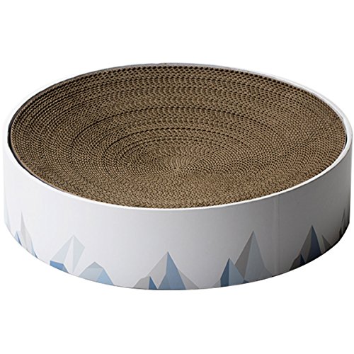 pidan Katzenkratznapf Katze Karton Pad für Indoor Katzen Lounge - Runde Katzenkratzer Couch Bett mit geometrischem Muster von pidan