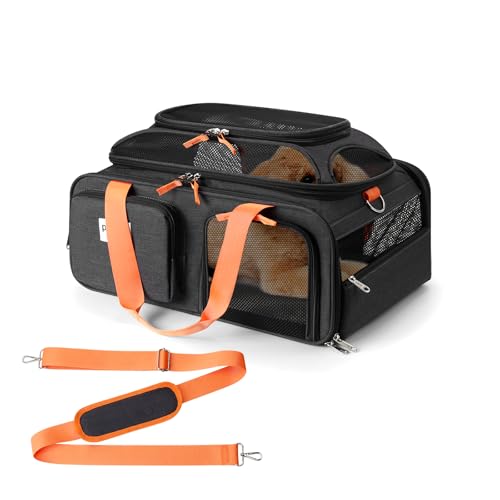 pidipiti 48,3 x 33 x 22,9 cm, erweiterbare Haustier-Tragetasche für kleine Hunde, Welpen, Katzen bis zu 5,4–6,8 kg Gewicht und 47,7 cm Länge, für Southwest Allegiant Spirit Canada Airlines von pidipiti