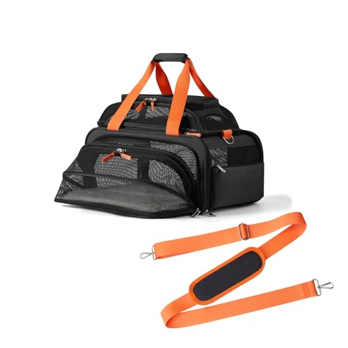 pidipiti 17 x 12 x 8,3 cm, TSA-zugelassen, erweiterbare Haustier-Tragetasche für extra kleine Hunde unter 2,7 kg, kleine bis mittelgroße Katzen unter 3,6 kg, für Jetblue und andere Fluggesellschaften von pidipiti