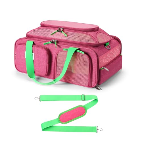 pidipiti 48,3 x 33 x 22,9 cm, TSA-zugelassen, erweiterbar, für kleine Hunde, Welpen, Katzen bis zu 5,4–6,8 kg Gewicht und 45,7 cm Länge, für Southwest Allegiant Spirit Canada Airlines (Rosa) von pidipiti