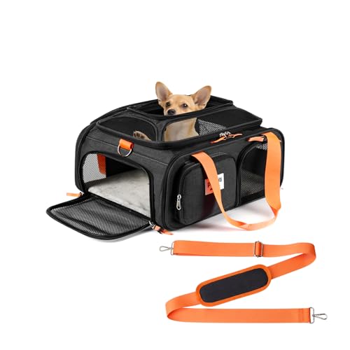 pidipiti Frontier Allegiant Airlines genehmigte Oberseite, erweiterbare Haustier-Tragetasche für extra kleine Hunde/kleine Katzen, Gewicht bis zu 2,3 kg, Länge kürzer als 40,6 cm pidipiti Frontier Allegiant Airlines genehmigte Oberseite, erweiterbare Haustier-Tragetasche für extra kleine Hunde/kleine Katzen, Gewicht bis zu 2,3 kg, Länge kürzer als 40,6 cm von pidipiti