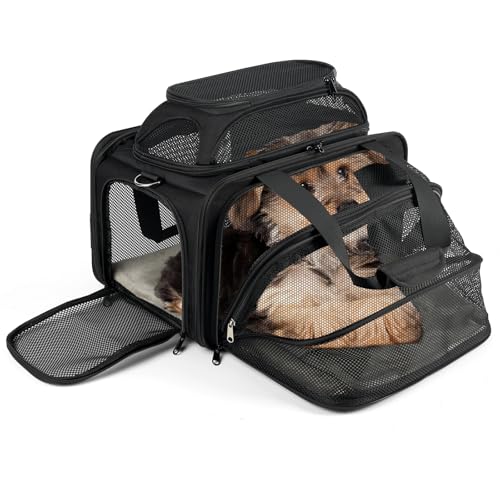 pidipiti Oberseite und 1 Seite erweiterbar, 43,2 x 28,9 x 28,9 cm, weiche Haustier-Tragetasche, TSA- und American/Delta/United Airline genehmigt, für kleine Hunde/Welpen/Katzen unter dem Sitz in von pidipiti