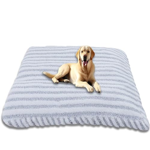 Extra großes Hundebett, rutschfestes Hundebett, waschbares Hundekissen, Haustiermatte mit abnehmbarem Bezug, weiches, warmes Hundekissen, Haustiermatratze, Grau, 65 x 45 cm von ping bu