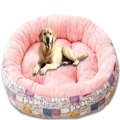 Extra großes Hundebett, waschbar, Anti-Angst, gemütliches Hundekissen, beruhigende Haustiermatratze, Haustierkissen für mittelgroße und große Hunde (Rosa, 50 x 42 x 16 cm) von ping bu