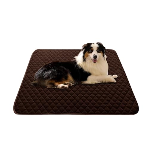 Große Hundematte, waschbar, wasserdicht, Haustierbett, Hundekäfig-Matratze, luxuriös, gemütliches Kissen für kleine, mittelgroße und große Hunde (Kaffee, 40 x 50 cm) von ping bu