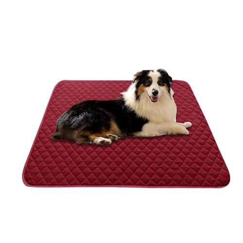 Große Hundematte, waschbar, wasserdicht, Haustierbett, Hundekäfig-Matratze, luxuriös, gemütliches Kissen für kleine, mittelgroße und große Hunde (Rot, 40 x 50 cm) von ping bu