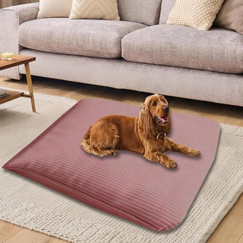 Großes Hundebett, waschbar, luxuriöse Hundematte mit abnehmbarem Bezug, Haustierkissen, weiches Hundekissen, Schlafkissen, Haustierbetten, Matratze (Rosa, 45 x 60 cm) von ping bu